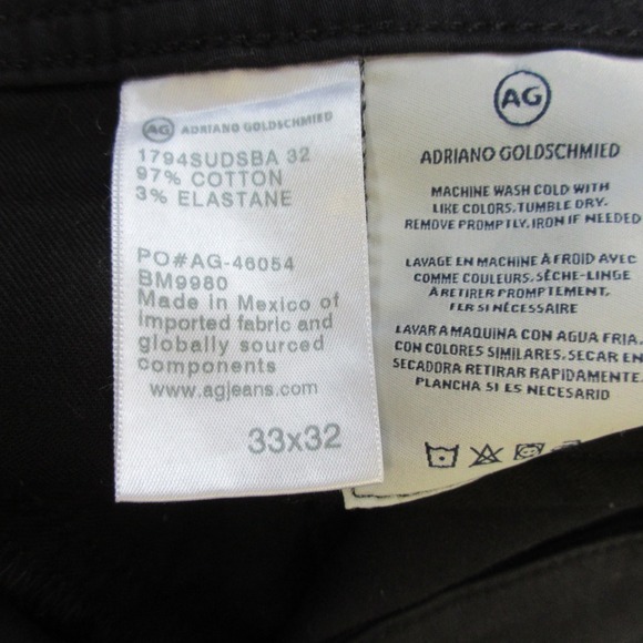 AG Adriano Goldschmied Men's Slim Straight Jeans - Black - Picture 11 of 13